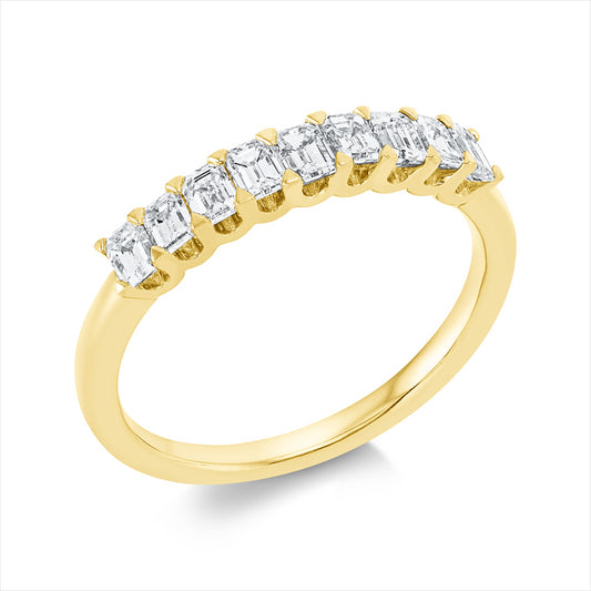 Ring 18 kt GG, 9 Sm.schliff 0,82 ct, TW-si