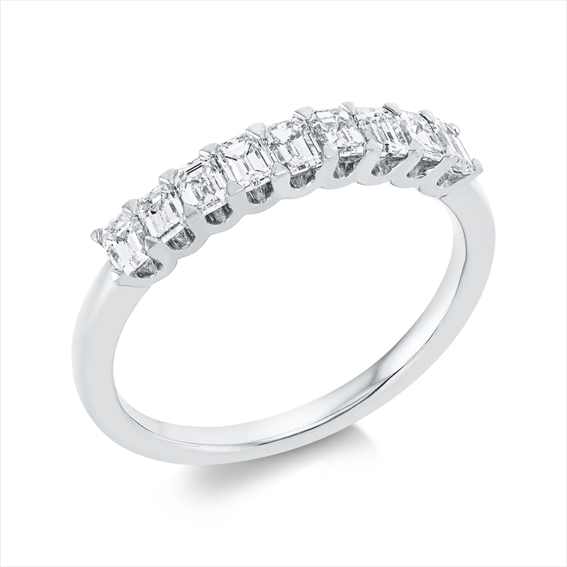 Ring 18 kt WG, 9 Sm.schliff 0,82 ct, TW-si