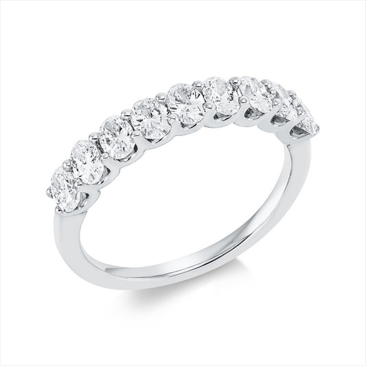 Ring 18 kt WG, 9 Oval 1,20 ct, W-si