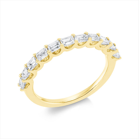 Ring 18 kt GG, 11 Sm.schliff 0,92 ct, W-si