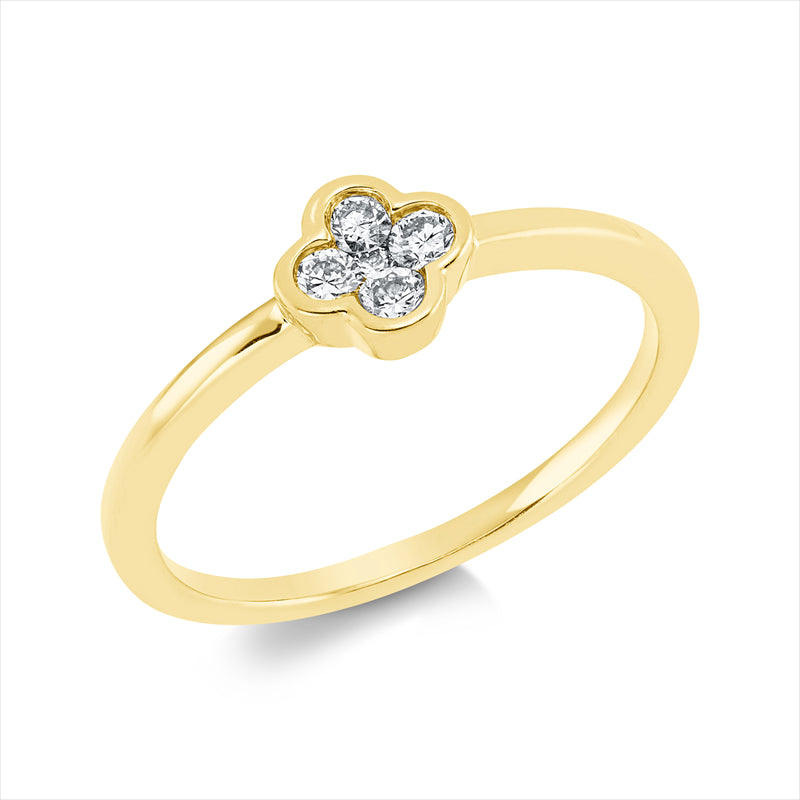 Ring 18 kt GG, 4 Brill. 0,18 ct, TW-si, 1 Brill. 0,02 ct, TW-si