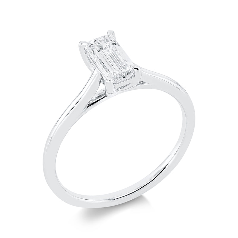 Ring 18 kt WG, 1 Lab. Bag. 0,75 ct, TW-vsi