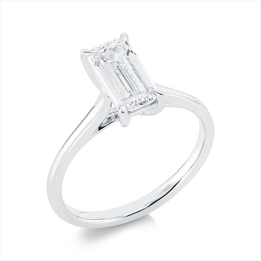 Ring 18 kt WG, 1 Lab. Bag. 1,52 ct, TW-vsi