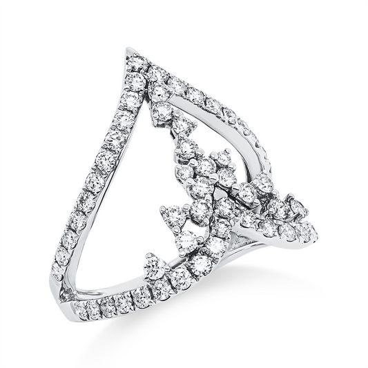 Ring 18 kt WG, 61 Brill. 1,10 ct, TW-vsi