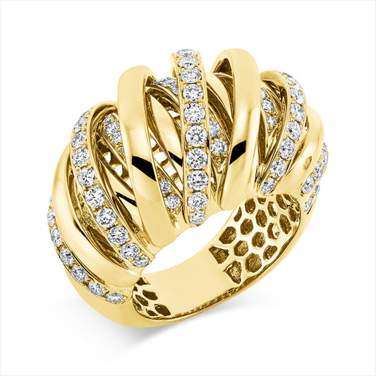 Ring 18 kt GG, 90 Brill. 1,62 ct, TW-vsi