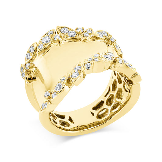 Ring 18 kt GG, 41 Brill. 0,59 ct, TW-vsi