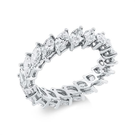 Ring 18 kt WG, 20 Nav. 3,73 ct, D/F-si
