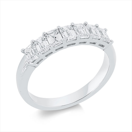 Ring 18 kt WG, 7 Sm.schliff 1,43 ct, TW-si