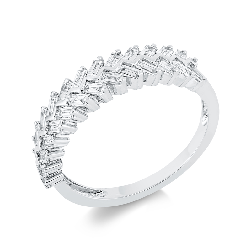 Ring 18 kt WG, 28 Bag. 0,65 ct, TW-si