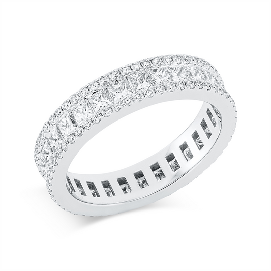 Ring 18 kt WG, 29 Princ. 1,70 ct, TW-si, 112 Brill. 0,55 ct, TW-si