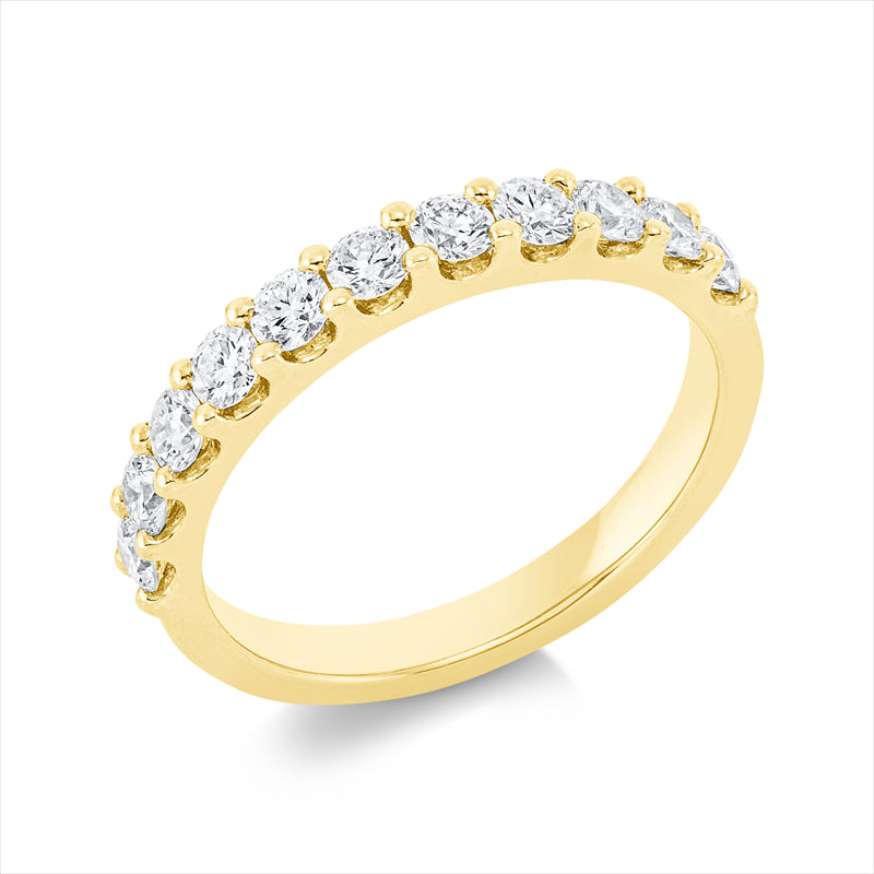 Ring 18 kt GG, 11 Brill. 0,79 ct, TW-si