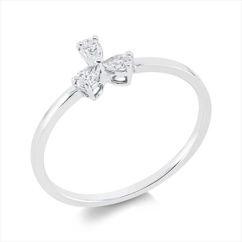 Ring 18 kt WG, 3 Tropfen 0,17 ct, TW-si