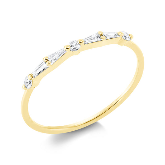 Ring 18 kt GG, 7 Fant-Schl. 0,19 ct, TW-si