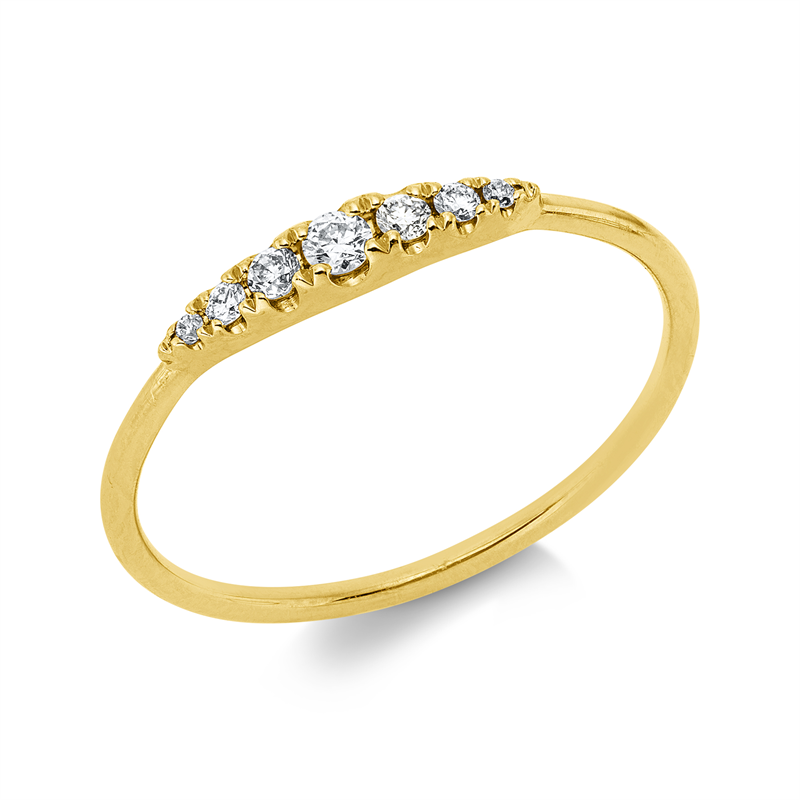 Ring 18 kt GG, 7 Brill. 0,09 ct, I-si