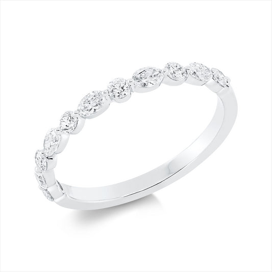 Ring 18 kt WG, 11 Fant-Schl. 0,45 ct, TW-si