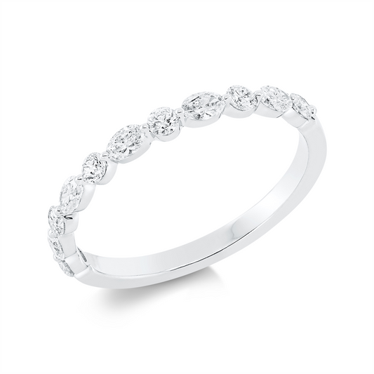 Ring 18 kt WG, 11 Fant-Schl. 0,45 ct, TW-si