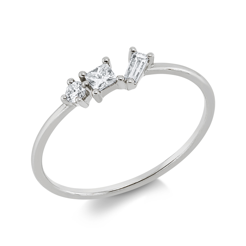 Ring 14 kt WG, 3 Fant-Schl. 0,20 ct, TW-si