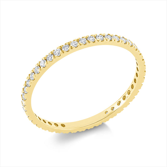 Ring 18 kt GG, 45 Brill. 0,34 ct, TW-si