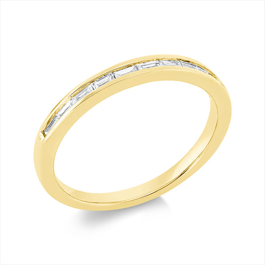 Ring 18 kt GG, 10 Bag. 0,23 ct, TW-si