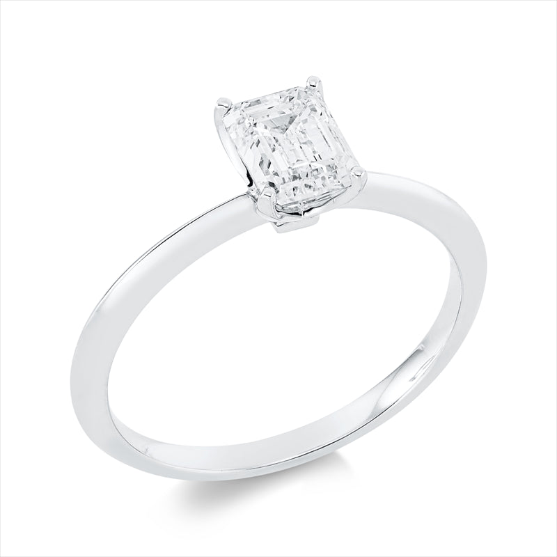 Ring 18 kt WG, 1 Sm.schliff 1,00 ct, E-si