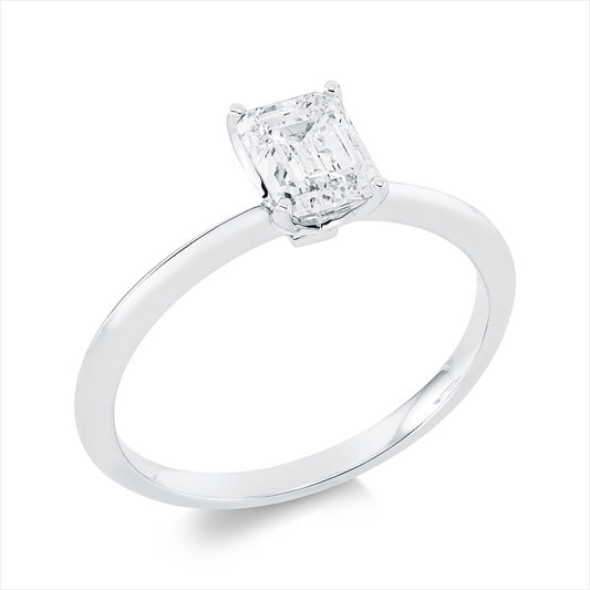 Ring 18 kt WG, 1 Sm.schliff 1,00 ct, E-si