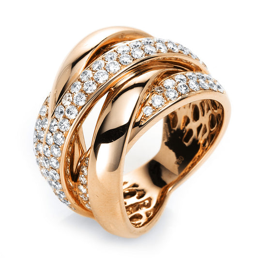 Ring 18 kt RG, 102 Brill. 1,53 ct, TW-vsi