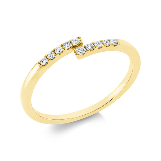 Ring 18 kt GG, 10 Brill. 0,11 ct, TW-si