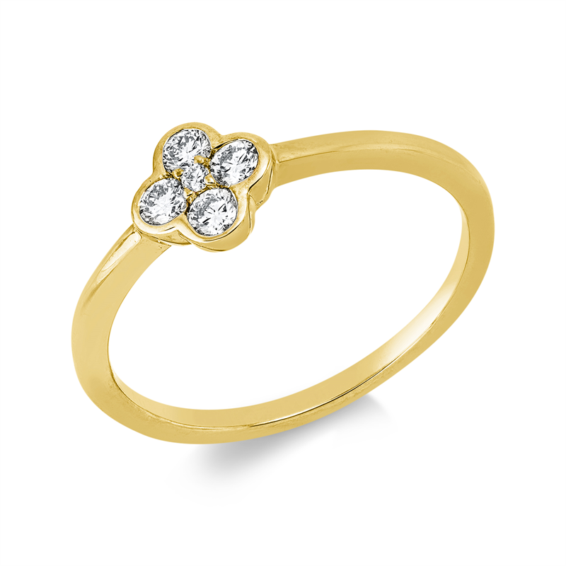 Ring 18 kt GG, 5 Brill. 0,18 ct, TW-si