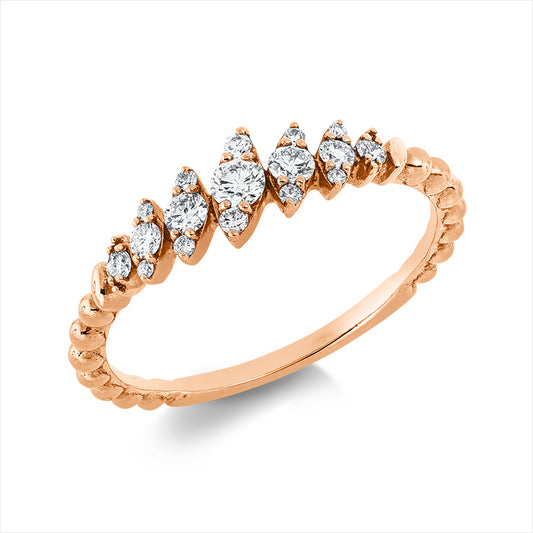 Ring 18 kt RG, 17 Brill. 0,26 ct, TW-si