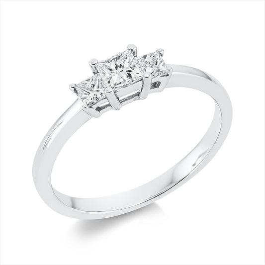 Ring 18 kt WG, 1 Princ. 0,24 ct, TW-si, 2 Princ. 0,20 ct, TW-si