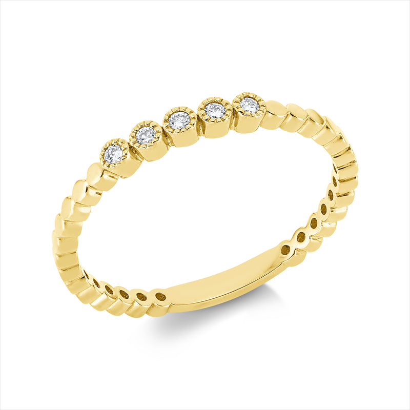 Ring 18 kt GG, 5 Brill. 0,05 ct, TW-si