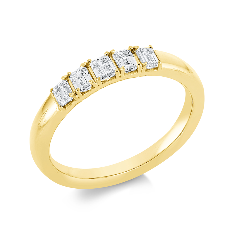 Ring 18 kt GG, 5 Sm.schliff 0,50 ct, TW-si