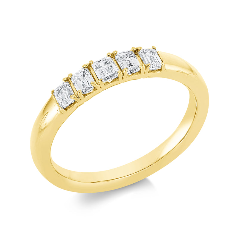 Ring 18 kt GG, 5 Sm.schliff 0,50 ct, TW-si