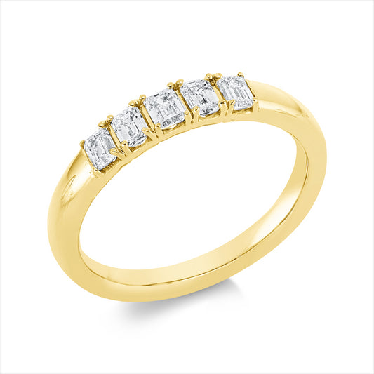 Ring 18 kt GG, 5 Sm.schliff 0,50 ct, TW-si