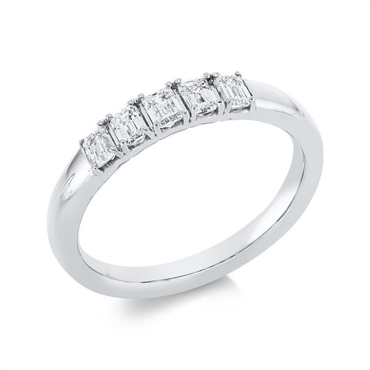 Ring 18 kt WG, 5 Sm.schliff 0,50 ct, TW-si