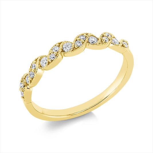 Ring 18 kt GG, 17 Brill. 0,20 ct, TW-si