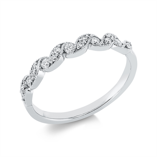 Ring 18 kt WG, 17 Brill. 0,20 ct, TW-si