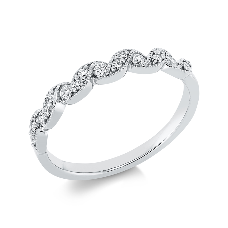 Ring 18 kt WG, 17 Brill. 0,20 ct, TW-si