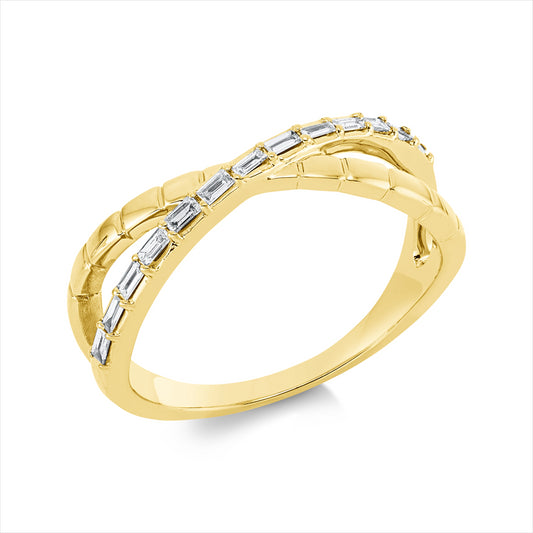 Ring 18 kt GG, 13 Bag. 0,13 ct, TW-si