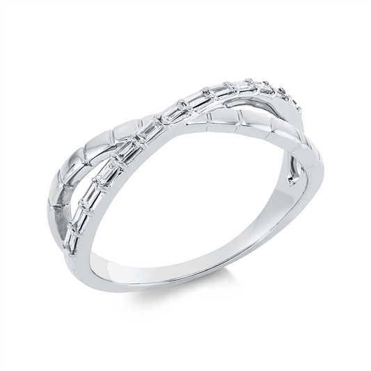 Ring 18 kt WG, 13 Bag. 0,13 ct, TW-si