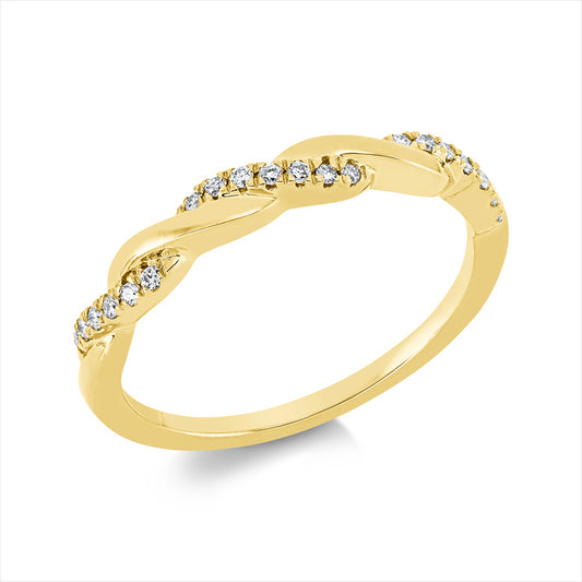 Ring 18 kt GG, 21 Brill. 0,10 ct, TW-si