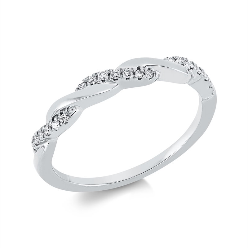Ring 18 kt WG, 21 Brill. 0,10 ct, TW-si