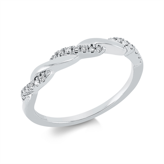 Ring 18 kt WG, 21 Brill. 0,10 ct, TW-si
