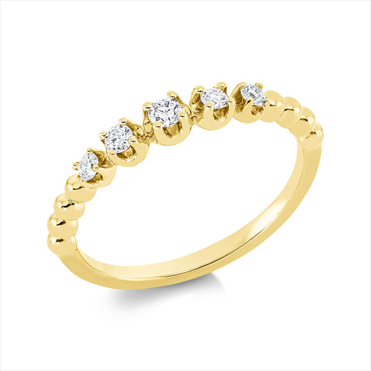Ring 18 kt GG, 5 Brill. 0,17 ct, TW-si