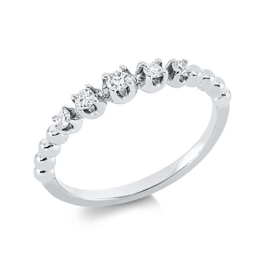 Ring 18 kt WG, 5 Brill. 0,17 ct, TW-si