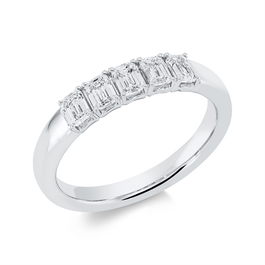Ring 18 kt WG, 5 Sm.schliff 0,80 ct, TW-si