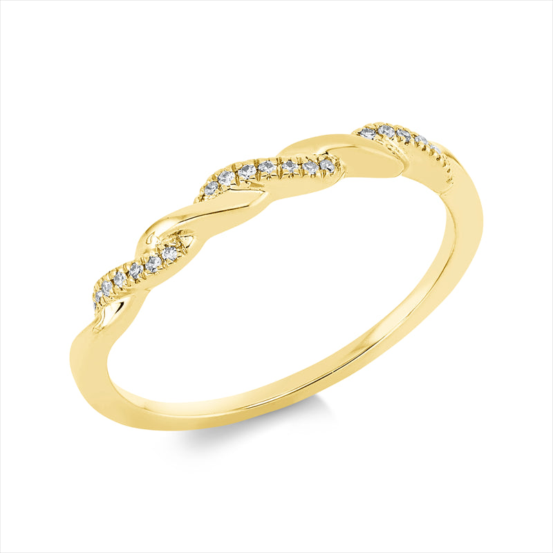 Ring 18 kt GG, 21 Brill. 0,06 ct, TW-si