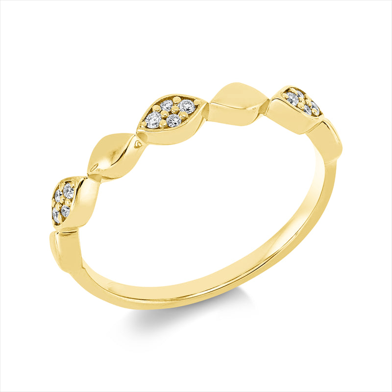 Ring 18 kt GG, 12 Brill. 0,07 ct, TW-si