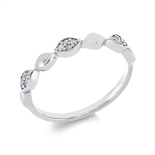 Ring 18 kt WG, 12 Brill. 0,07 ct, TW-si