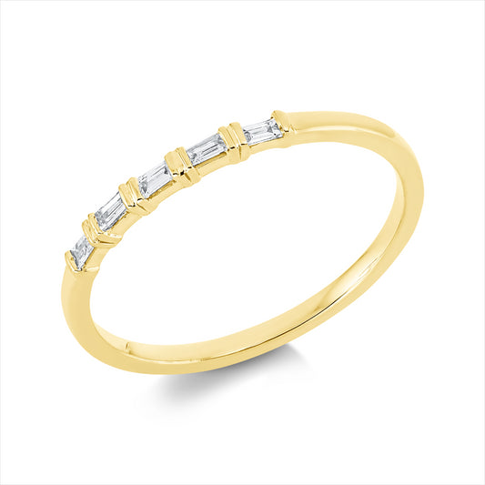 Ring 18 kt GG, 5 Bag. 0,07 ct, TW-si
